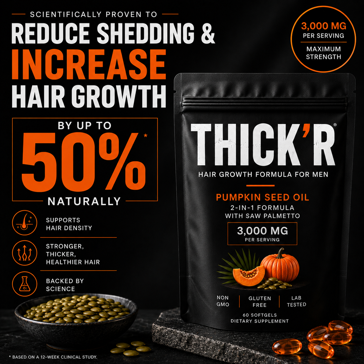 THICK’R™ Pumpkin Seed Hair Growth Formula
